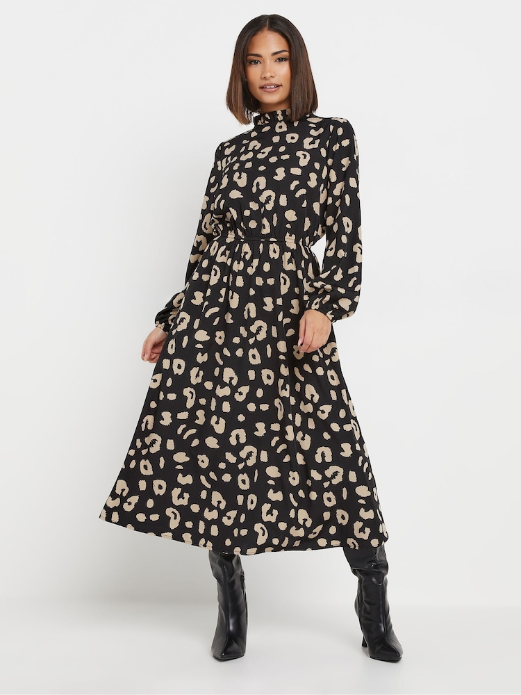 PixieGirl Petite Black High Neck Midi Dress - Image 2 of 5