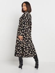 PixieGirl Petite Black High Neck Midi Dress - Image 3 of 5
