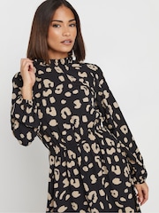 PixieGirl Petite Black High Neck Midi Dress - Image 4 of 5