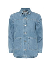 PixieGirl Petite Blue Denim 100% Cotton Shacket - Image 5 of 5