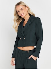 PixieGirl Petite Navy Blue Tailored Cropped Jacket - Image 2 of 6