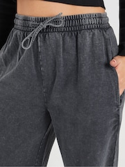 PixieGirl Petite Grey Acid Wash 100% Cotton Joggers - Image 4 of 5