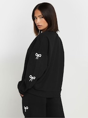 PixieGirl Petite Black Bow Detail Sweatshirt - Image 3 of 5