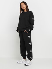 PixieGirl Petite Black Bow Detail Sweatshirt - Image 4 of 5