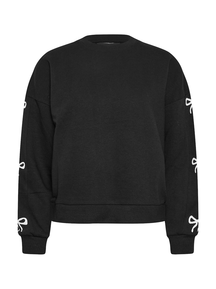 PixieGirl Petite Black Bow Detail Sweatshirt - Image 5 of 5