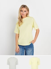 PixieGirl Petite Seam Detail Short Sleeve T-Shirts 2 Pack - Imagen 1 de 6