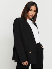 PixieGirl Petite Black Tailored Double Breasted Blazer - Image 1 of 5