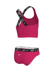 Nike Light Pink Logo Tape Cross-Back Midkini Bikini Set - Image 2 of 3