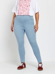 Yours Curve Blue Jenny Jeggings - Image 5 of 9