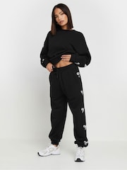 PixieGirl Petite Black Bow Detail Cuffed Joggers - Image 4 of 5