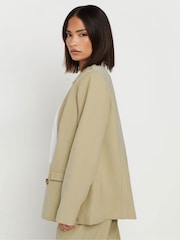 PixieGirl Petite Natural Double Breasted Oversized Blazer - Image 3 of 5