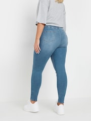 Yours Curve Blue Jenny Jeggings - Image 3 of 6