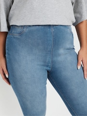 Yours Curve Blue Jenny Jeggings - Image 4 of 6