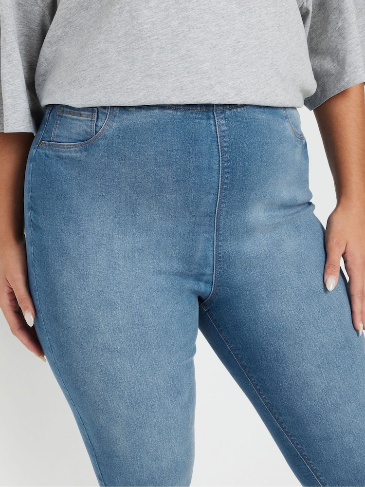 Yours Curve Blue Jenny Jeggings - Image 4 of 6