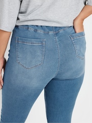 Yours Curve Blue Jenny Jeggings - Image 5 of 6