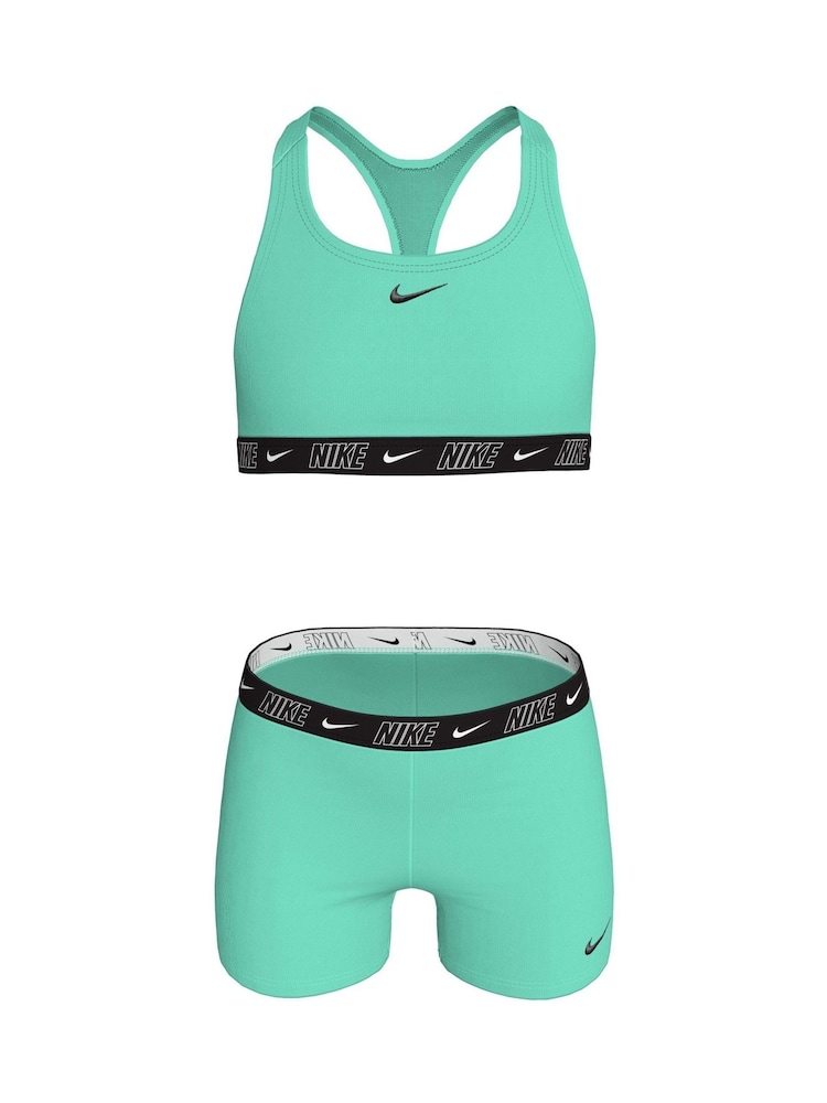 Azul - Conjunto de bikini con espalda nadadora y cinta con el logotipo de Nike - Imagen 1 de 3 Azul - Conjunto de bikini con espalda nadadora y cinta con el logotipo de Nike - Imagen 1 de 3