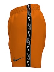 Nike Orange 4 Inch Swim Logo Tape 4 Inch Volley Shorts - Image 3 of 3
