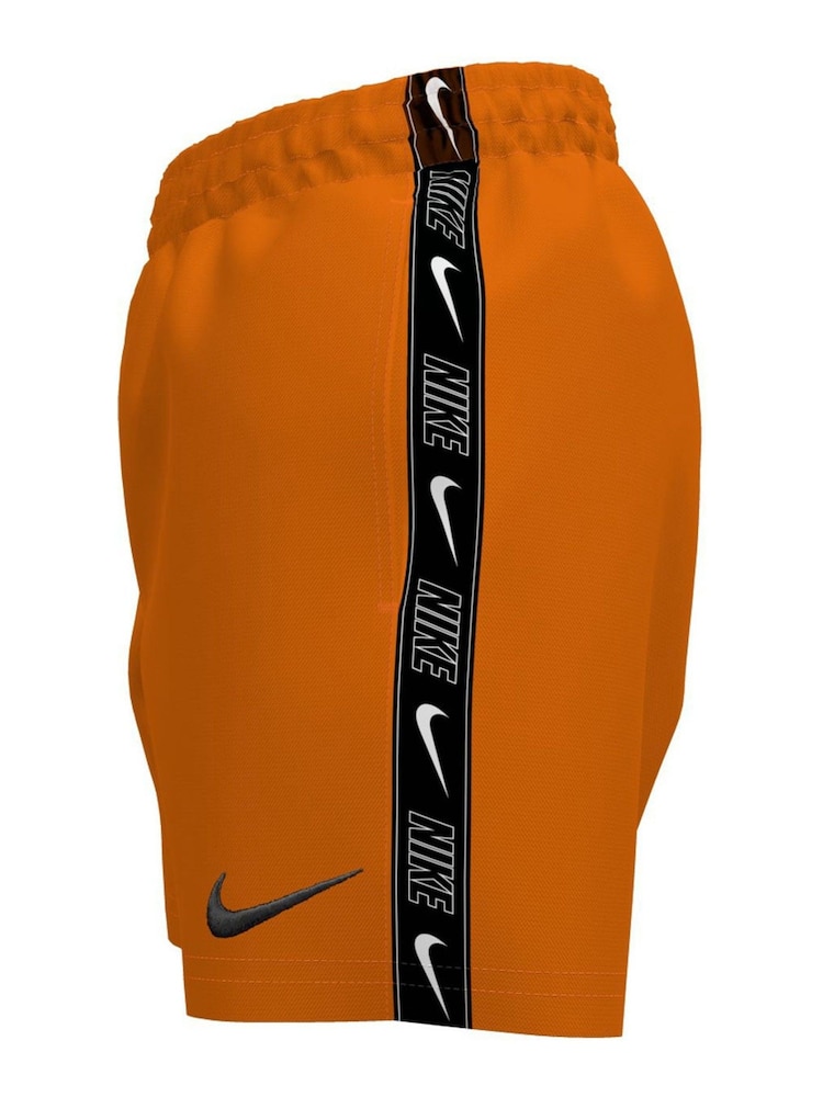 Nike Orange 4 Inch Swim Logo Tape 4 Inch Volley Shorts - Image 3 of 3 Nike Orange 4 Inch Swim Logo Tape 4 Inch Volley Shorts - Image 3 of 3