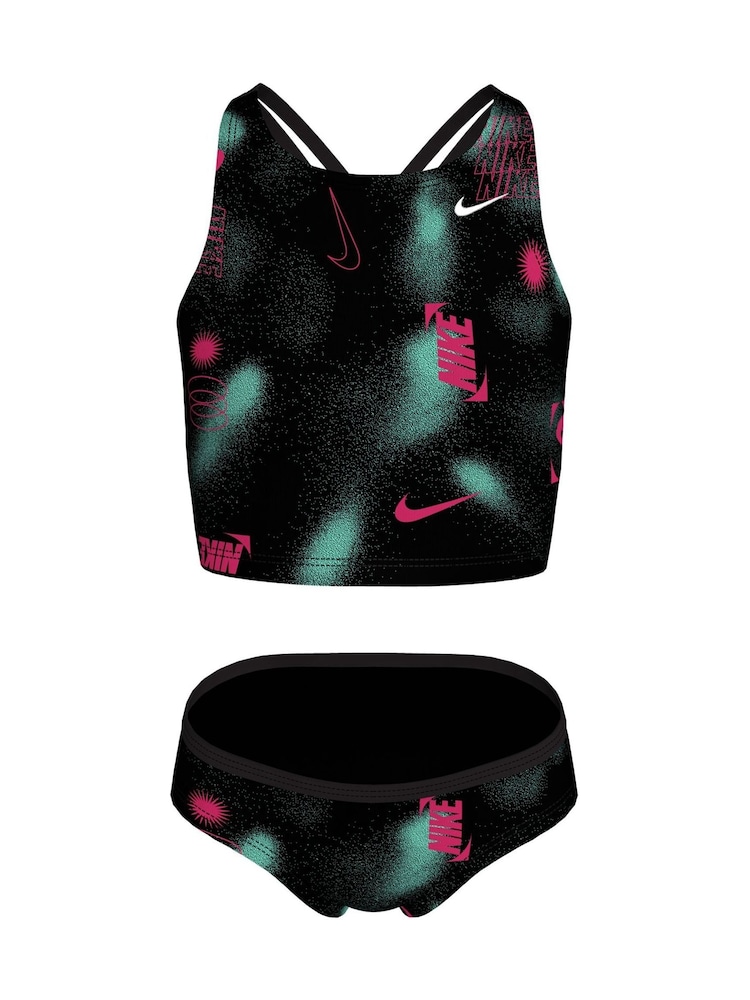 Nike Black Brand Blast Spiderback Midkini Bikini Set - Image 1 of 3 Nike Black Brand Blast Spiderback Midkini Bikini Set - Image 1 of 3