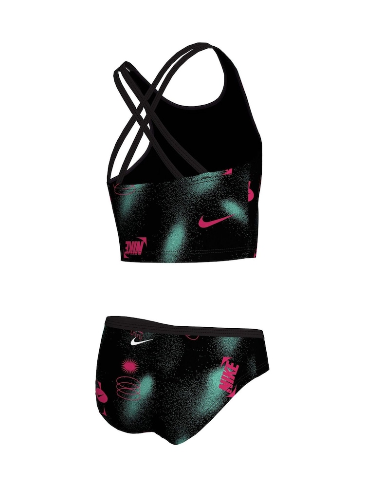 Nike Black Brand Blast Spiderback Midkini Bikini Set - Image 2 of 3 Nike Black Brand Blast Spiderback Midkini Bikini Set - Image 2 of 3