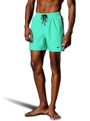 Nike Light Blue 5 Inch Black Logo Tape Volley Swim Shorts - Image 1 of 6