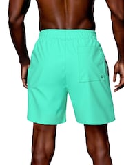 Nike Light Blue 5 Inch Black Logo Tape Volley Swim Shorts - Image 2 of 6