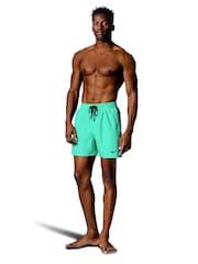 Nike Light Blue 5 Inch Black Logo Tape Volley Swim Shorts - Image 3 of 6