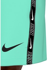 Nike Light Blue 5 Inch Black Logo Tape Volley Swim Shorts - Image 6 of 6