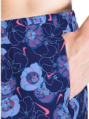 Nike Blue 5 Inch Multi Print 5 Inch Volley Swim Shorts - Image 4 of 6