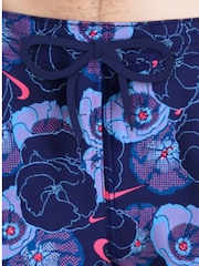 Nike Blue 5 Inch Multi Print 5 Inch Volley Swim Shorts - Image 5 of 6