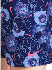 Nike Blue 5 Inch Multi Print 5 Inch Volley Swim Shorts - Image 6 of 6