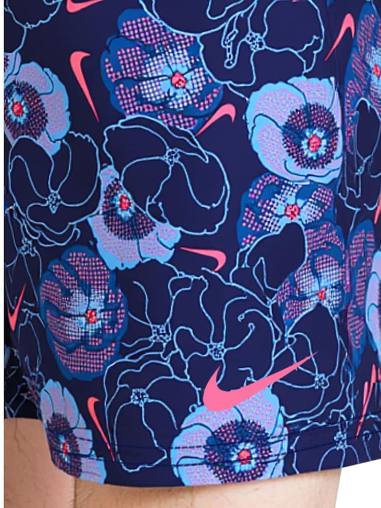 Nike Blue 5 Inch Multi Print 5 Inch Volley Swim Shorts - Image 6 of 6