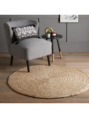 Esselle Natural Heaton 90x90cm Jute Circle Rug - Image 4 of 5