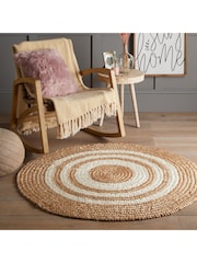 Esselle Natural Altrincham Bleached Jute Circle Rug - Image 1 of 5