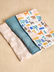 JoJo Maman Bébé 3-Pack Muslins - Image 1 of 4