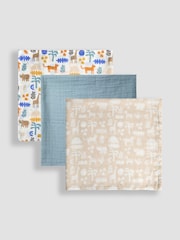 JoJo Maman Bébé 3-Pack Muslins - Image 2 of 4