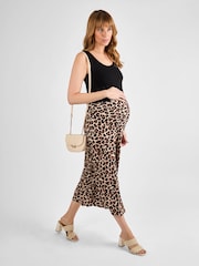 JoJo Maman Bébé Brown Print Maternity Midi Skirt - Image 2 of 5