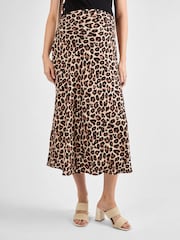 JoJo Maman Bébé Brown Print Maternity Midi Skirt - Image 3 of 5