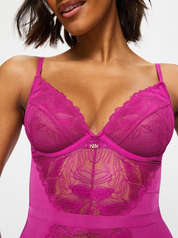 KBX Pink Harper Scalloped Lace Underwired Body - Image 3 of 7