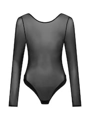 KBX Black Animal Print Zadie Mesh Long Sleeve Body - Image 6 of 6