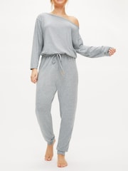 KBX Marie Slouch Off Shoulder Brushed Jumpsuit - Imagen 1 de 6
