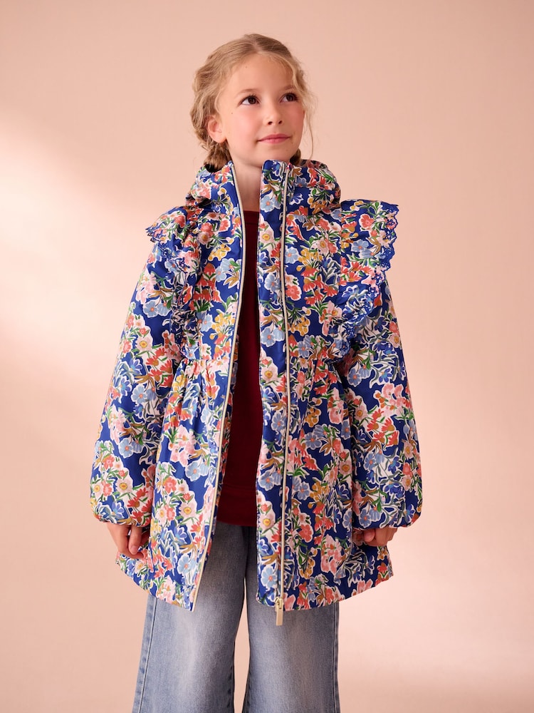Laura Ashley French Navy Frill Coat - Image 1 of 11 Laura Ashley French Navy Frill Coat - Image 1 of 11