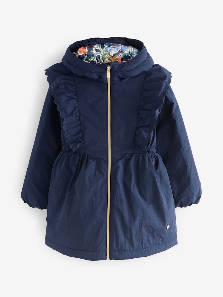 Laura Ashley Navy Frill Coat - Image 1 of 13 Laura Ashley Navy Frill Coat - Image 1 of 13