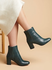 Jones Bootmaker Green Neptune Heeled Ankle Boots - Image 1 of 6