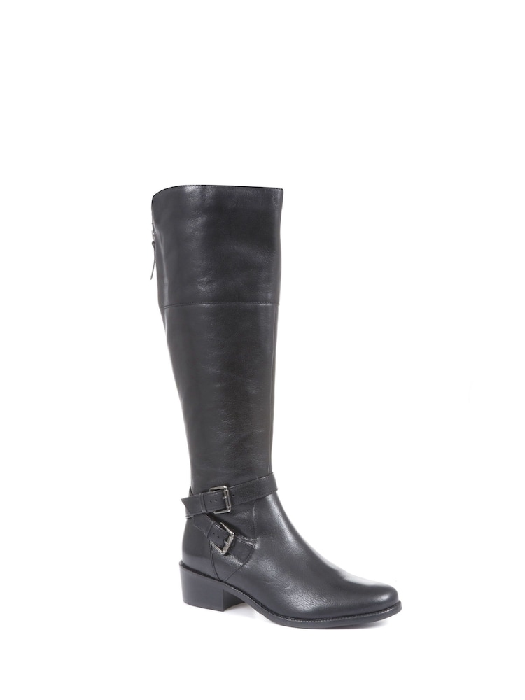 Jones Bootmaker Phoebe L Calf Leather Knee-High Black Boots - Image 2 of 5