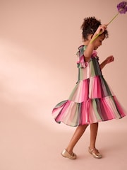 Laura Ashley Multi Stripe Dress - Image 3 of 6