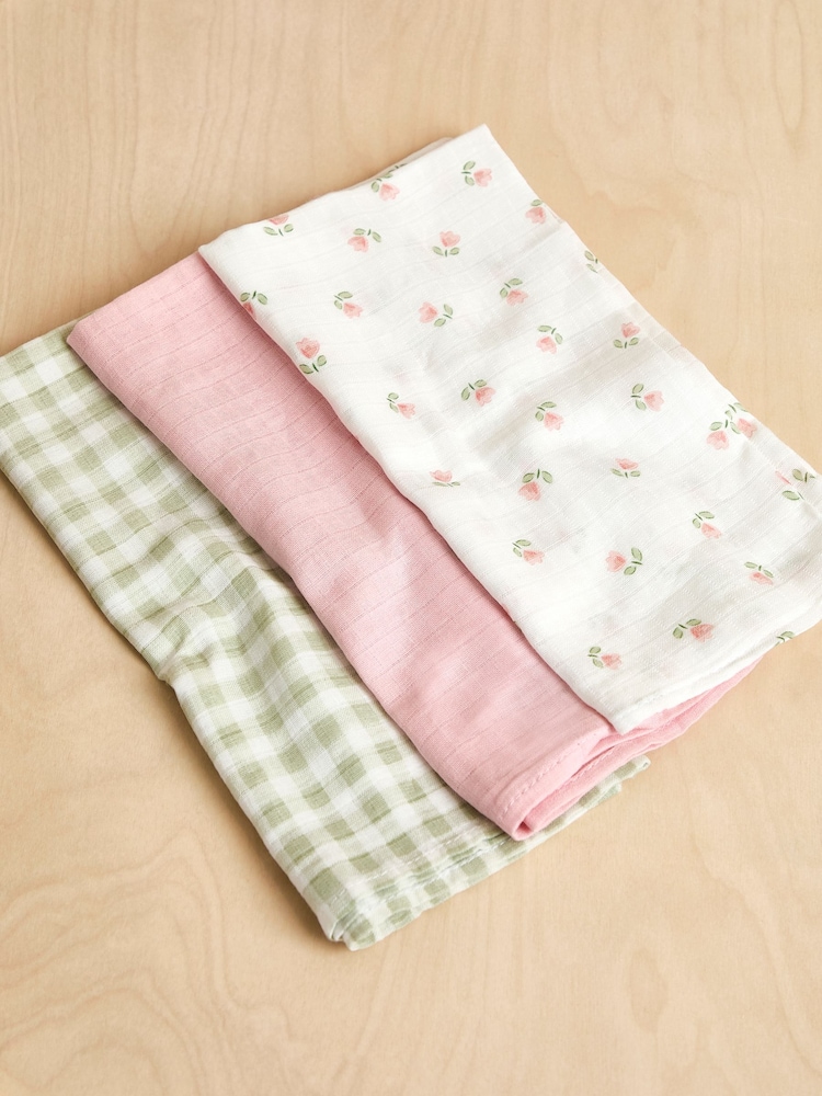 JoJo Maman Bébé 3-Pack Muslins - Imagen 2 de 5