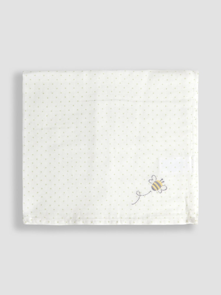 JoJo Maman Bébé Vintage Floral 5-Pack Embroidered Muslins - Image 6 of 6 JoJo Maman Bébé Vintage Floral 5-Pack Embroidered Muslins - Image 6 of 6