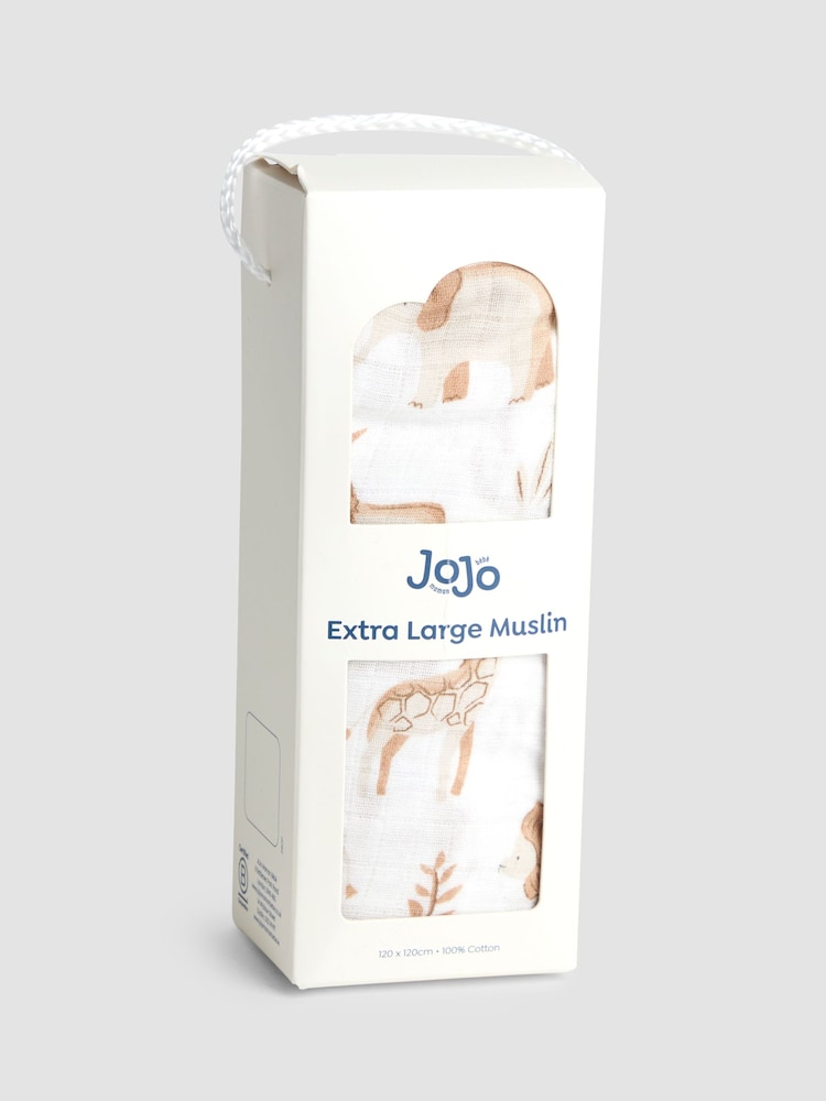 JoJo Maman Bébé Neutral Safari Extra Large Muslin - Image 2 of 4 JoJo Maman Bébé Neutral Safari Extra Large Muslin - Image 2 of 4