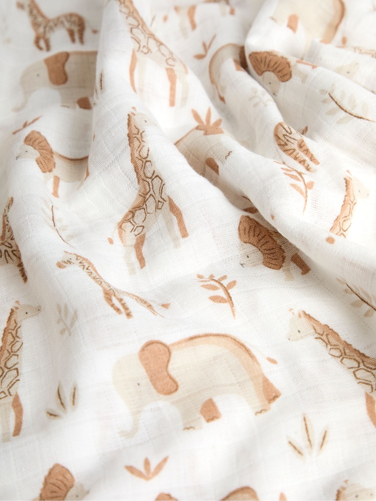 JoJo Maman Bébé Neutral Safari Extra Large Muslin - Image 4 of 4 JoJo Maman Bébé Neutral Safari Extra Large Muslin - Image 4 of 4